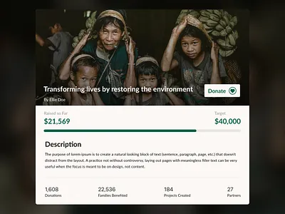 Crowdfunding Campaign app branding campaign clean crowdfunding campaign dailyui design donate element foundation funding help illustration living logo raised save simple ui ux