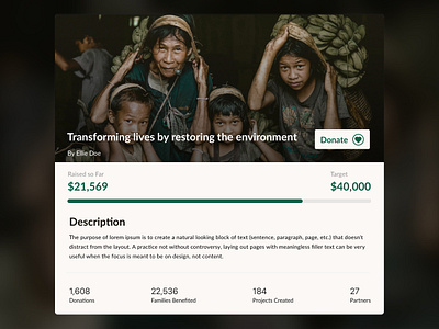 Crowdfunding Campaign app branding campaign clean crowdfunding campaign dailyui design donate element foundation funding help illustration living logo raised save simple ui ux