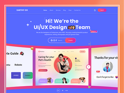 Earthy Color Website Design agency graphic design landing page product studio team template trendy ui ux web design