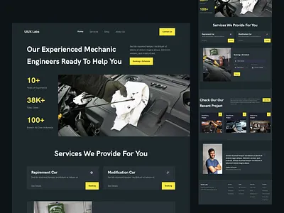 Auto Care Car Maintenance automo automobile automotive car car booking car landing page car repair car service landing page mantinance repair landing page service web design