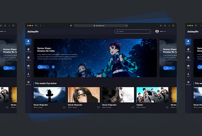 Movie Dashboard Design anime black blue cinema dark dashboard design flim grey landing movie netflix series theme tv ui ux watch web website