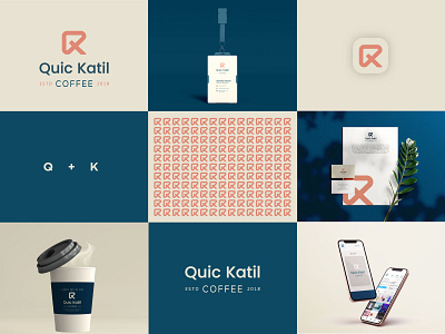 Quic Katil logo brand branding coffee coffee branding custom logo design icon identity illustration lettermark logo logo mark logodesign logos qk logo