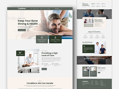 Tudebon - Chiropractic & Physiotherapy Elementor Template Kit branding chiropractic clean clinic design healthcare home page landing page medical medicine orthopedy physiotherapy therapy ui web web design web theme website