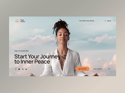 Yoga Studio One-Page Website Template for WordPress animation classes clean courses landing page onepage slider studio ui website wordpress yoga yoga instructor