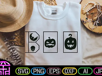 BOO boo graphic design halloween png svg the best t shirt