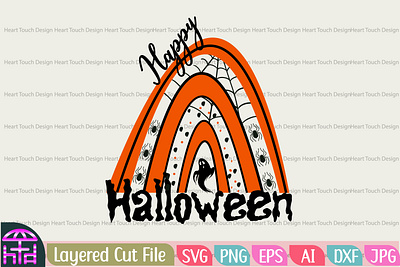Happy Halloween Rainbow SVG boo graphic design halloween svg happy halloween png rainbow svg