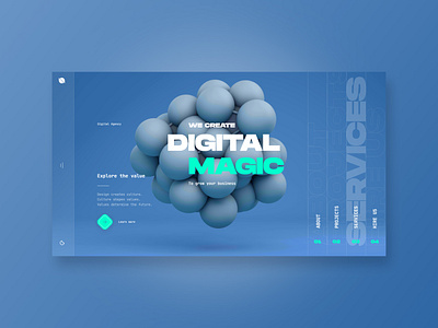 Digital Magic — Web Design 3d abstract design animation blender cinema 4d digital design figma graphic design interaction landing page modern website motion graphics tilda publishing ui user interface ux web design website