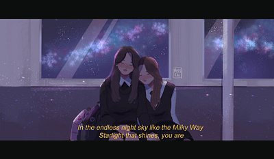 Endless Night Sky 2d art background design illustration