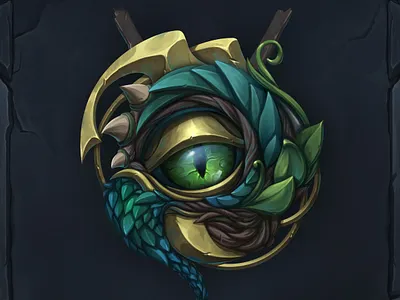 Fantasy amulet 2d amulet art design dragon fantasy illustration magic prop ui