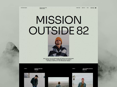Mission Outside - Editorial Concept website blog blogger concept design editorial grid minimalist photography portfolio ui ux web design website