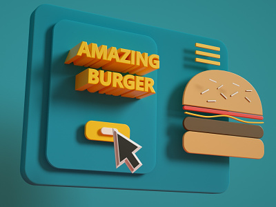 Amazing Burger 3D Illustration 2d amazing burger cinema4d george illustraion mikiashvili render ui