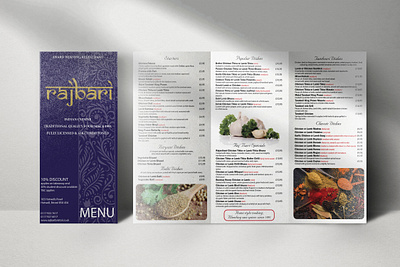 Rajbari Tri-Fold Menu Design artwork branding creative design design flayer design graphic design art illustration logo professional designers restaurant menu design tri fold menu trifold broucher ui vector