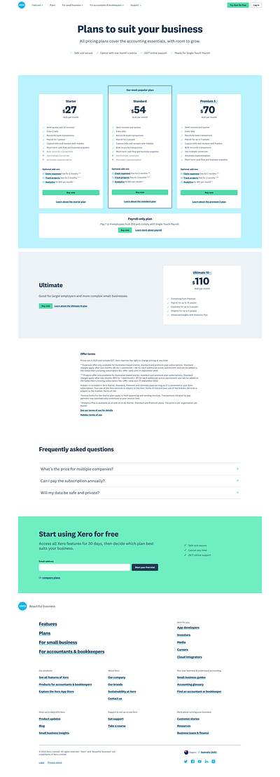 CRO Improvement for Xero Accounting Software cro design minimalist ui ux xero