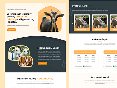 Aqiqah service landing page landing page ui ui design web design website design