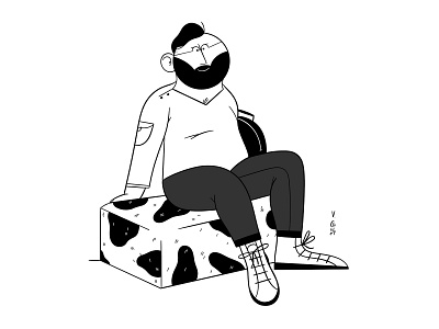 Spot Illustration - Man Shirt black and white design digital digital art editorial editorial illustration graphic design illustration person spot illustration