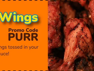 Pizza Kittyz Chicken Wings Coupon! advertisement advertising brand branding business cat cats code coupon coupons creative design designer kittyz logo pizza product shop ui vector