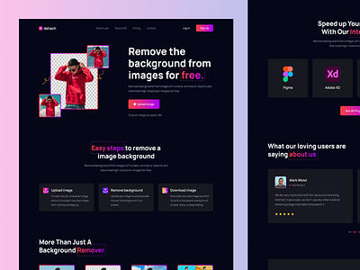 Free Background Remover landing page admin template background remover design figma admin figma download figma freebies free figma download freebies illustration product design ui ui ux uikit