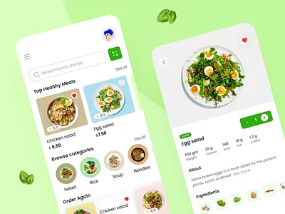 Healthy Meal Mobile app app design food app food delivery food delivery app healthy healthy meal mobile app design ui ui design ux