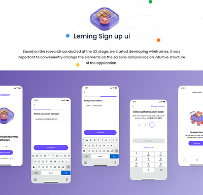 Learning page mobile app ui 3d android app design app design branding graphic design learning app login page login page design mobile ui mobile ux mobileapp ui uiux design user interface ux