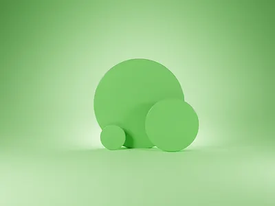 Green 3d abstract blender clean modeling