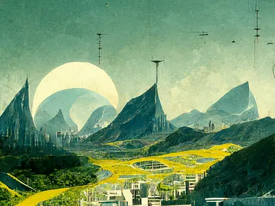 Solarpunk Mountain Utopia aiart art direction digital art ecovibes fairycore futurism midjourney