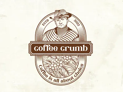 coffee farm vintage logo design food