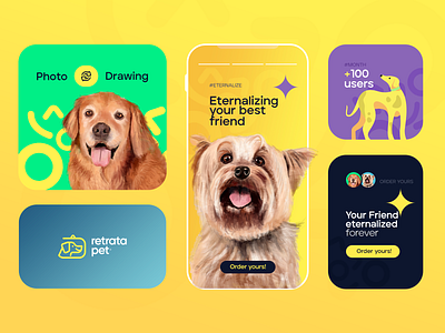 Retratapet - Visual identity animal branding design dog flat design flat illustration identity illustration logo ui uidesign visual identity