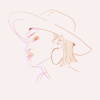 Woman with a hat art design graphic design illustration illustrator portrait woman