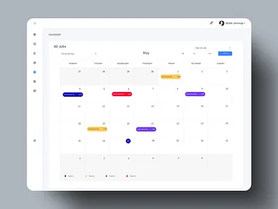 Task Management - Calender Module calendar calendar dashboard dashboard dashboard design management minimalist planing product design saas schedule set the time task task managment task scheduling time management ui ui design ui ux user interface wireframing