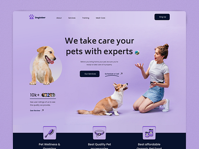 Pet Care Landing Page agency banking landing page branding design fashion landing page food landing page graphic design illustration landing page design logo nft landing page photography landing page travel website ui ux webpage design