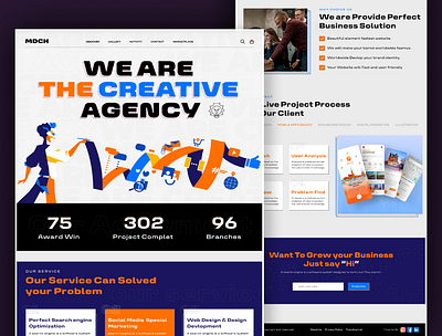 Creative Agency Landing Page Design agebcy web ui agency website design agency website ui brand design classic ui clean ui design creative agency website design digital agency website home page iamhosenrahman landing oage design mordern ui oyollo ui design ui trend 2022 ux design web design web ui website ui