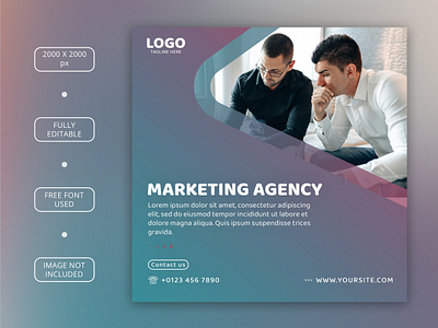 Digital marketing agency corporate social media post template agency branding design digital graphic design illustration instagram logo marketing photoshop socail template templates vector