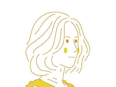 Girl Half Body Simple Flat Illustration adobeillustrator flat illustration flatillustration illustration simple flat illustration
