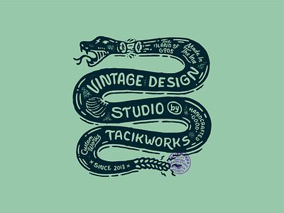Tacikworks Personal Branding badges badges design clothing bali branding design design studio illustration illustrator indonesia logo snake studio studio design tacikworks typography vector vintage vintage design studio vintage illustrator