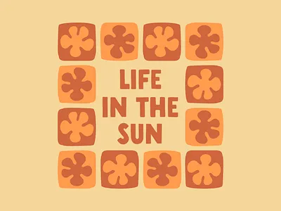 Life in the Sun - Honey Swim Merch Concept beach bikini branding brown cream design graphic design illustration logo merch orange sticker sun surf swimsuit swimwear vector wave