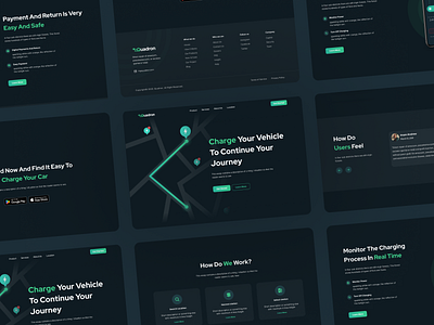 Quadron - College Version app artificial car charge charging clean design electric electric car electric car charging landing page maps minimal mobile modern smart car tracking ui ux website