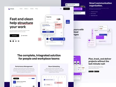 Project Management - Landing Page clean daily task design landing page minimal productivity productivity app project management project manager saas software management task management team to do list ui design uiux web website whitespace