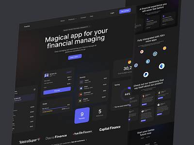 Froscial - Saas Landing Page branding coin crypto design finance financial invesment investation management mobile money saas stripe ui ui design uiux web