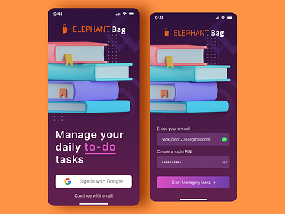 Tasks & to-do App branding colorscheme design vector