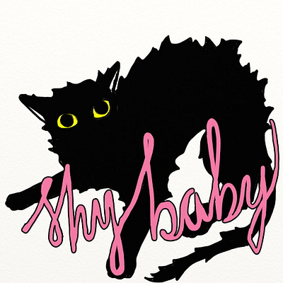 Shybaby Logo band logo branding cat design drawing handlettering illustration logo music