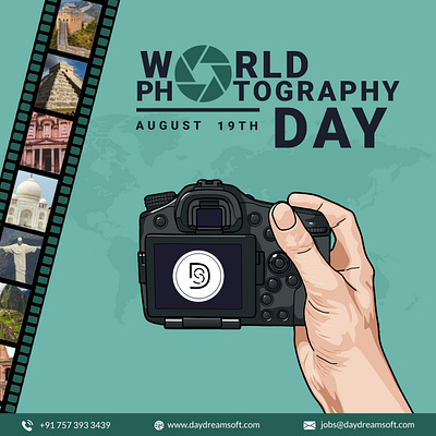 World photography Day branding color palette design illustration logo logo design photoshop ui unique logo ux