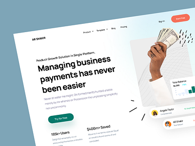 SaaS / Fintech Landing Page Template Design admin template design figma admin figma download figma freebies fintech fintech website free figma download freebies graphic design ill illustration landing page mobile app saas landing page ui ui ux uidesign uikit website