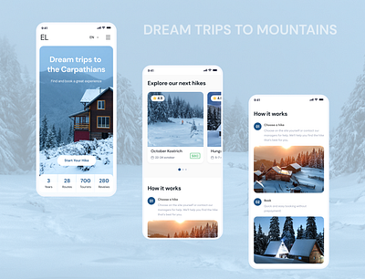 Landing Page for Hikes, Trips & Adventures. Mobile Design adaptive branding design hike landing landing page landingpage mobile design trips ui ux