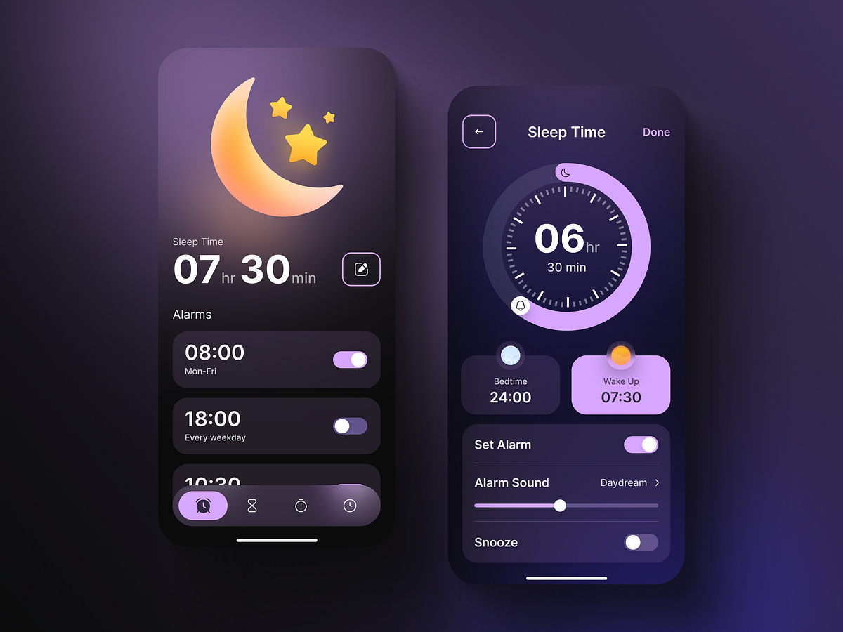 Smart Alarm Clock App by Ilya Kolesnikov🤘🏻💎 on Dribbble
