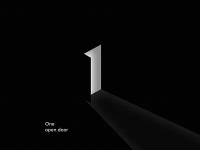 One open door branding corporate design door first identity illustration light logo logotype mark one open open door shadow