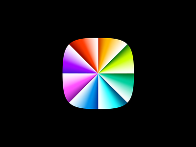 Photos App Icon Concept Redesign (Unused for Sale) application brand identity branding camera color colors colorful dynamic for sale unused buy gradient ios macos apple logo mark symbol icon modern movement photo photography rainbow shutter spectrum wheel