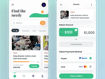 Donation Mobile App app clean creative design donation help ios minimal mobile app money needy typography ui uidesign ux