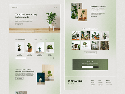 Isoplants Online Store ecommerce website landing page online store plants website ui uiux webdesign website