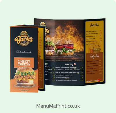 A4Folded Menu | Leaflets Printing-A4 Takeaway Menu | MenuMaPrint a4 folded leaflets printing