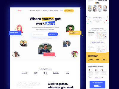 Team Collaboration Landing Page design dribbble illustration landing page landing page design logo online collaboration team team collaboration team work ui uiux web design website design